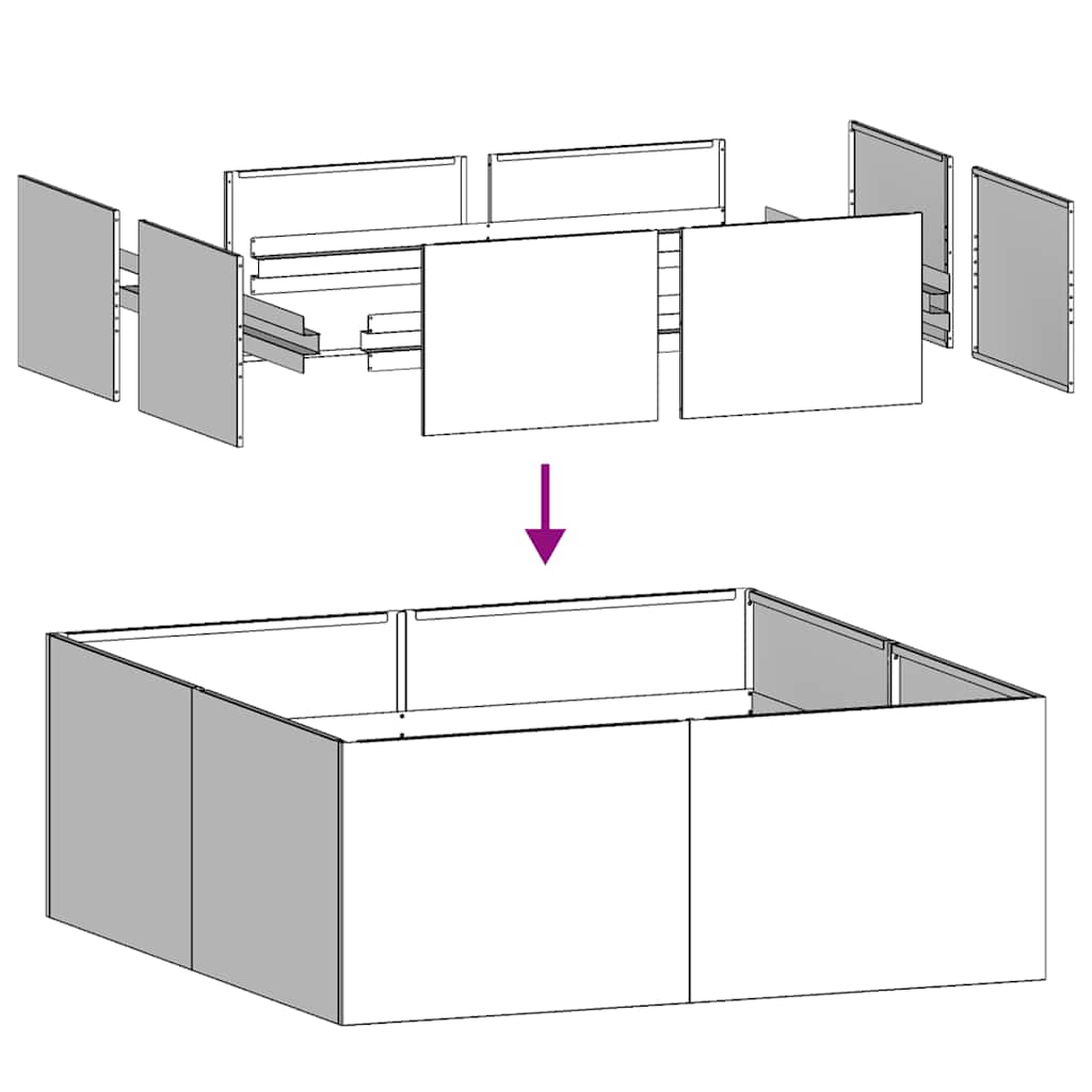 Plantekasse svart 80x80x30 cm stål
