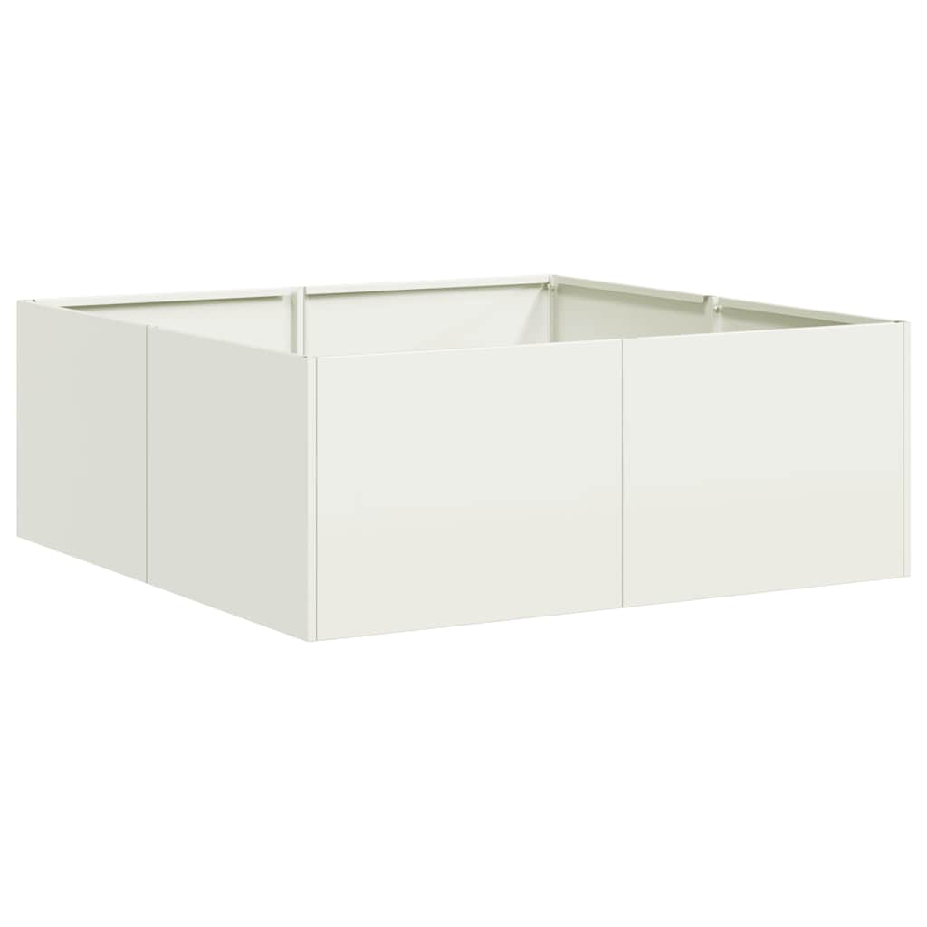 Plantekasse hvit 80x80x30 cm stål