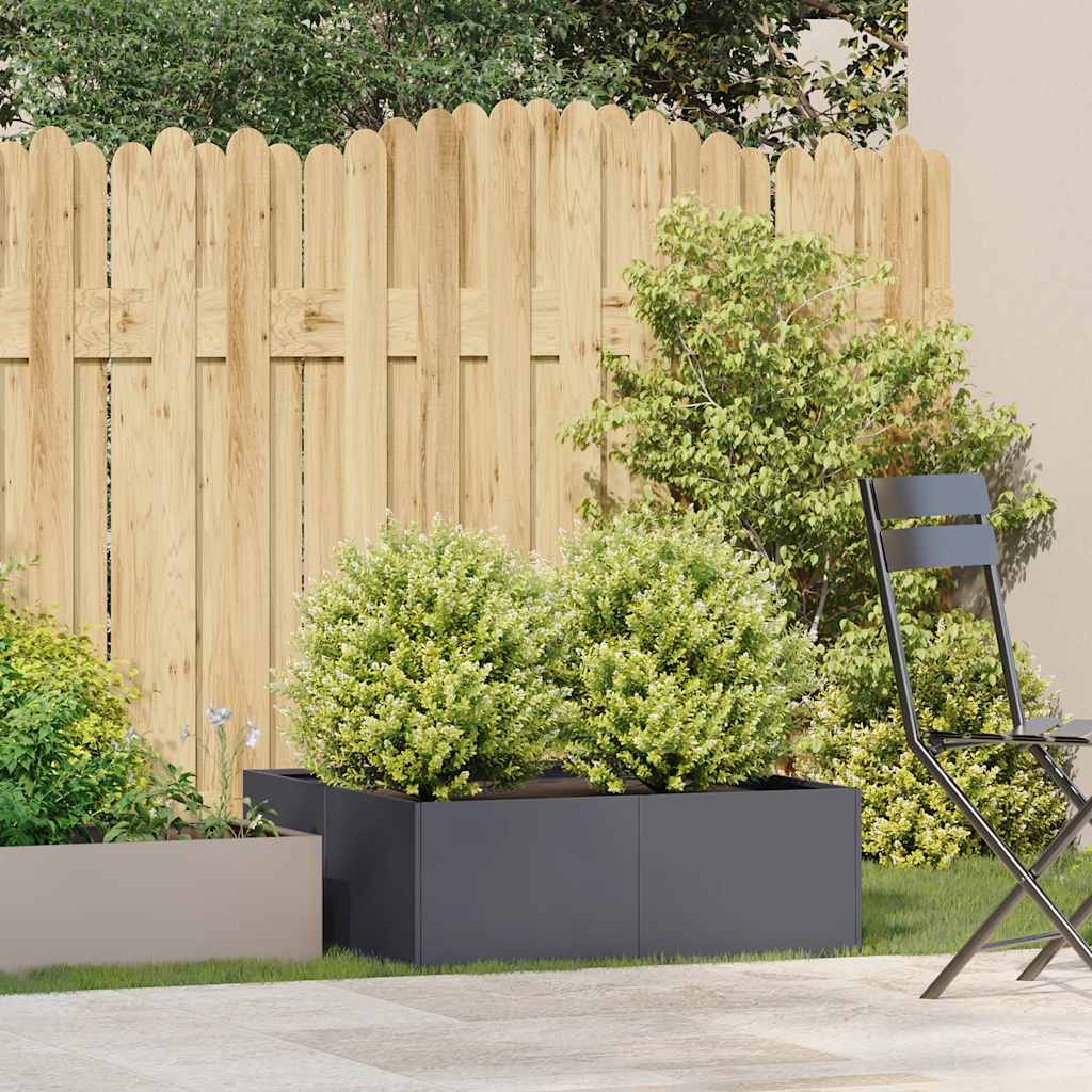 Plantekasse antrasitt 80x80x30 cm stål