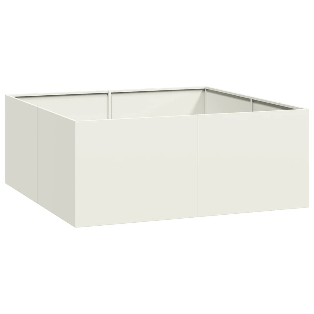 Plantekasse hvit 100x100x40 cm stål