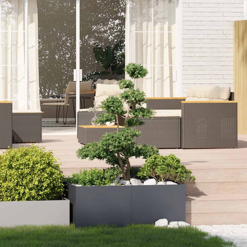 Plantekasse antrasitt 100x100x40 cm stål