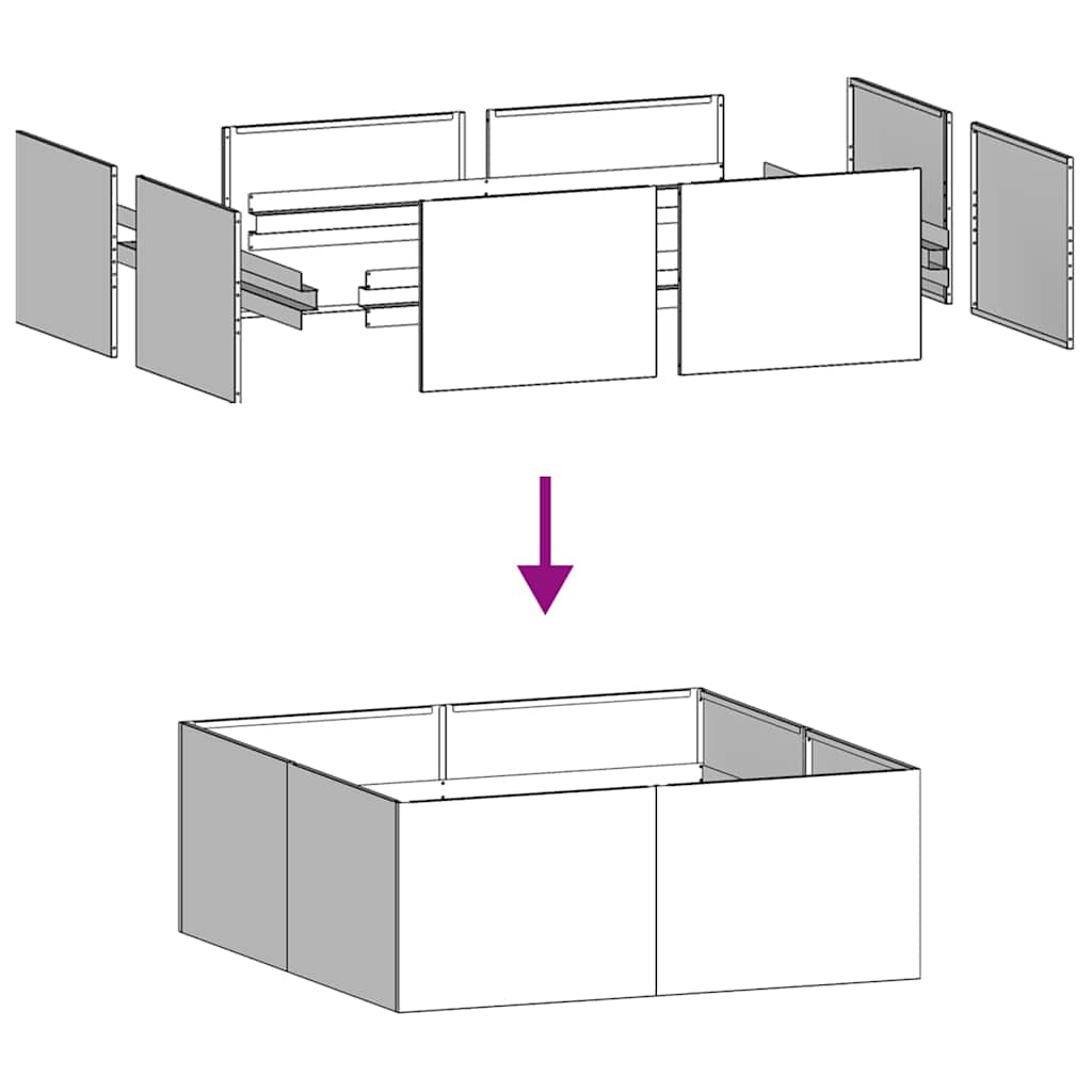 Plantekasse antrasitt 100x100x40 cm stål