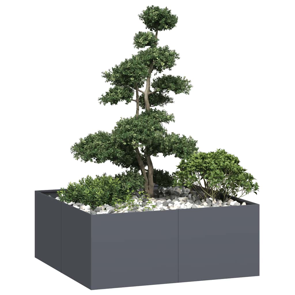 Plantekasse antrasitt 100x100x40 cm stål