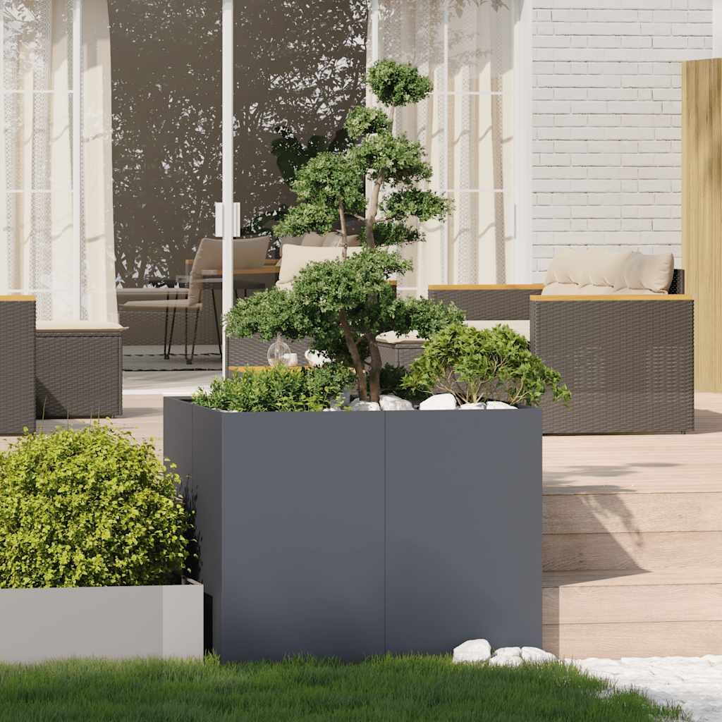 Plantekasse antrasitt 100x100x80 cm stål