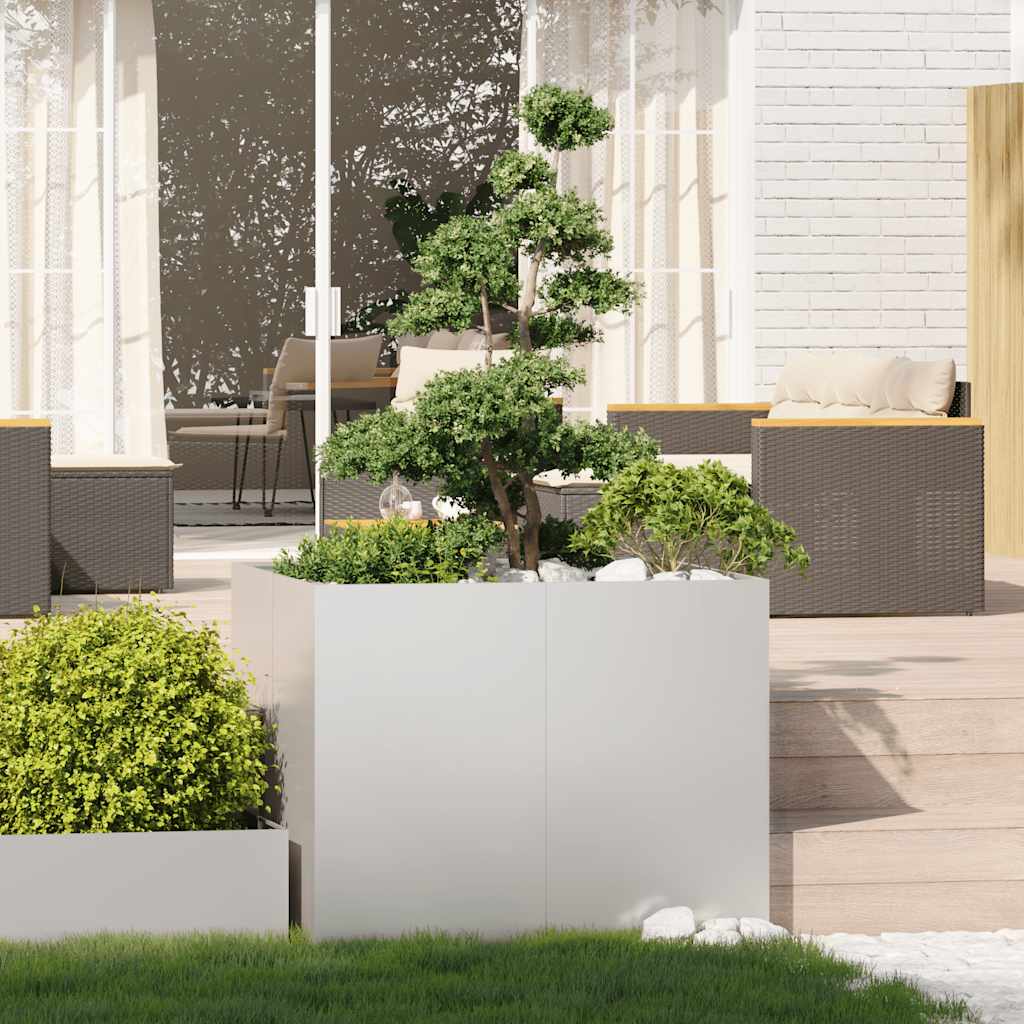 Plantekasse 100x100x80 cm rustfritt stål