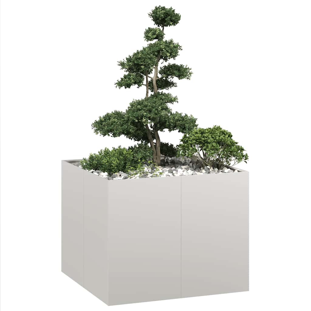 Plantekasse 100x100x80 cm rustfritt stål
