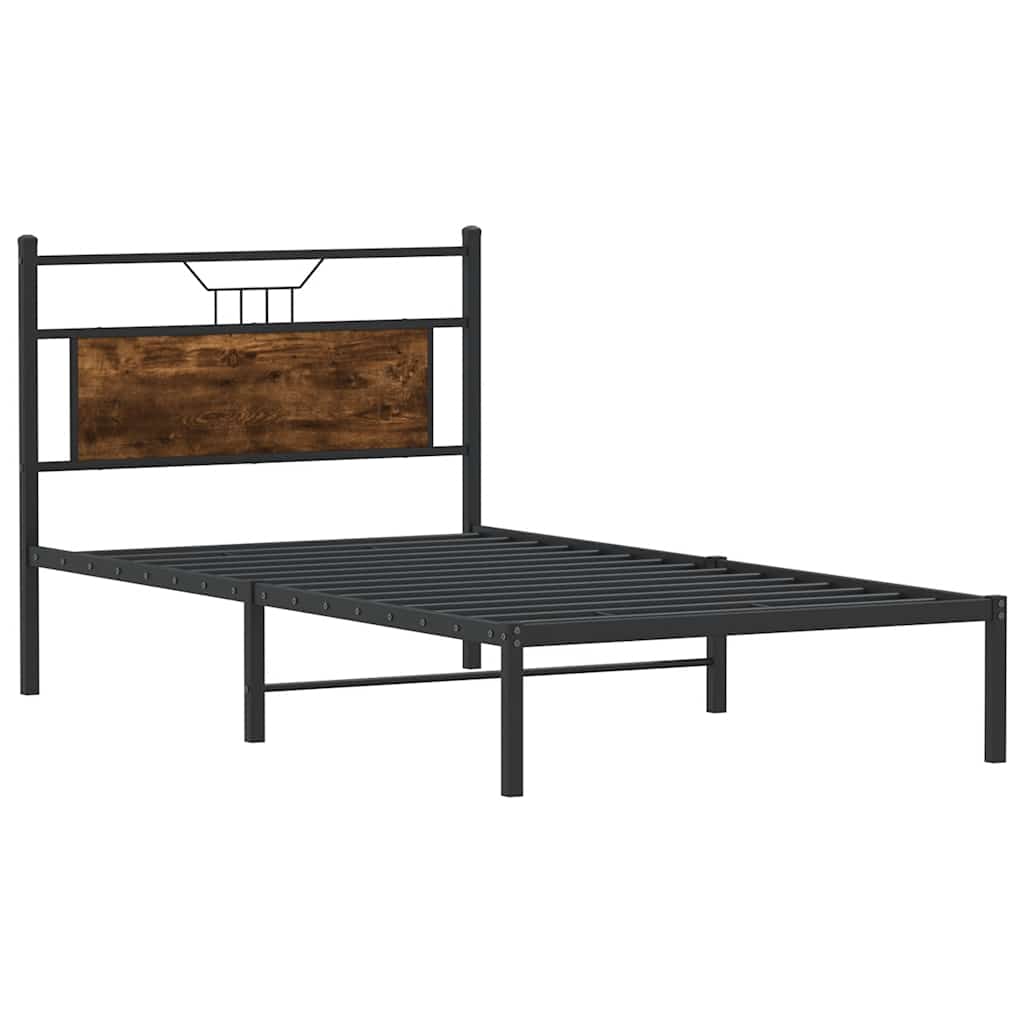 Sengeramme uten madrass røkt eik 100x200 cm konstruert tre