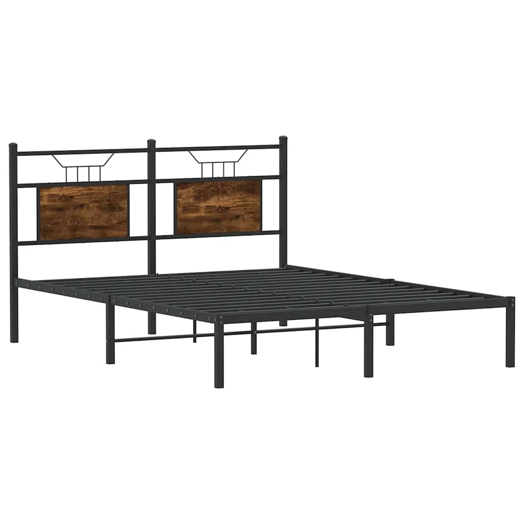 Sengeramme uten madrass røkt eik 137x190 cm konstruert tre