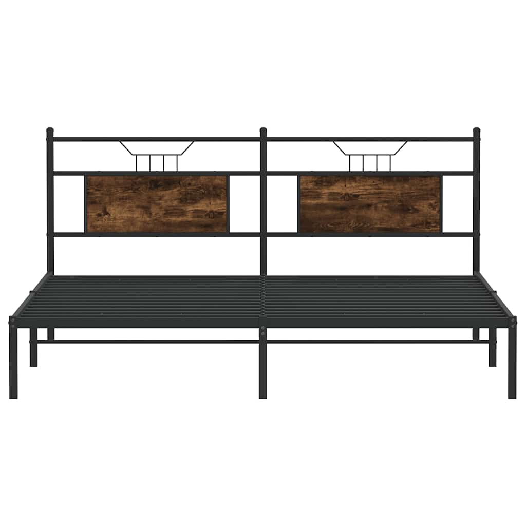 Sengeramme uten madrass røkt eik 183x203 cm konstruert tre