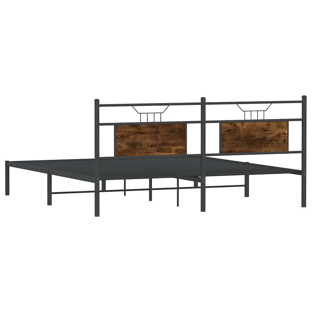 Sengeramme uten madrass røkt eik 183x203 cm konstruert tre