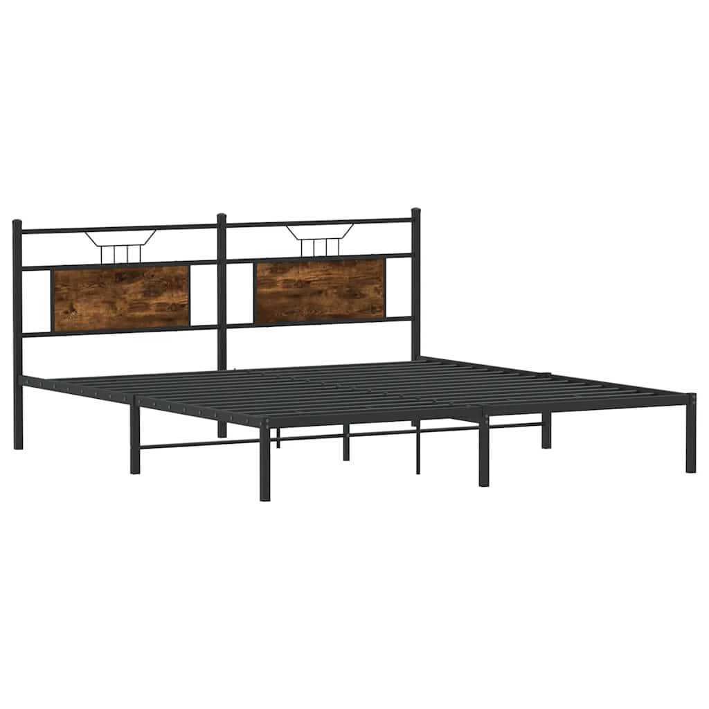 Sengeramme uten madrass røkt eik 183x213 cm konstruert tre