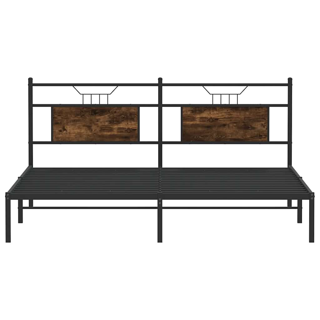 Sengeramme uten madrass røkt eik 183x213 cm konstruert tre