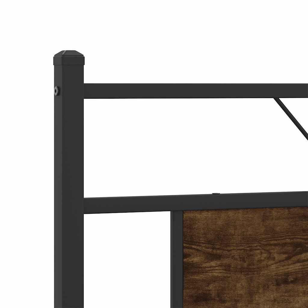 Sengeramme uten madrass røkt eik 183x213 cm konstruert tre
