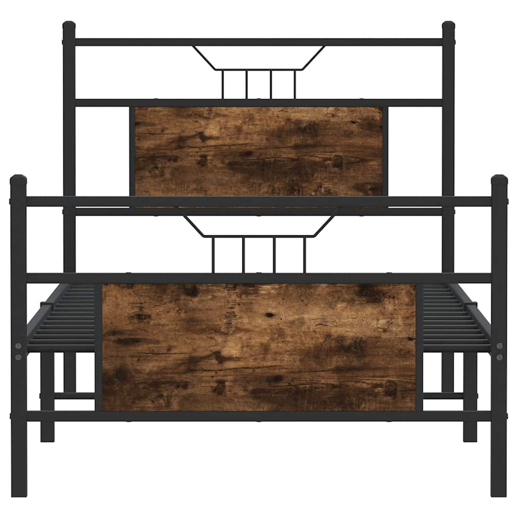 Sengeramme uten madrass røkt eik 75x190 cm konstruert tre