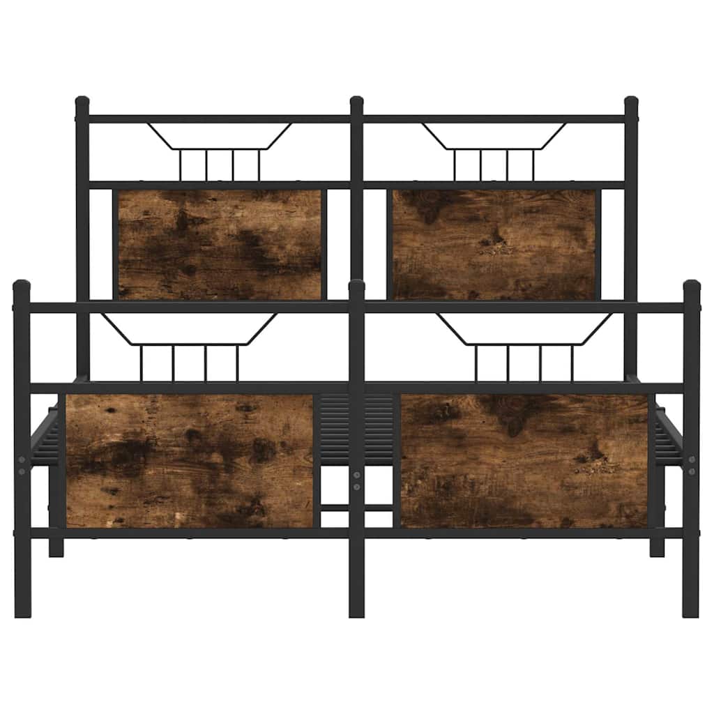 Sengeramme uten madrass røkt eik 120x190 cm konstruert tre
