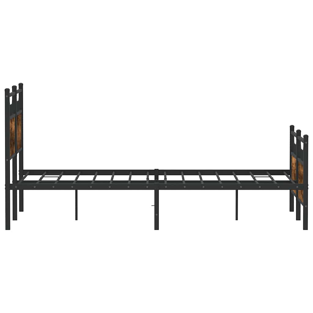 Sengeramme uten madrass røkt eik 120x190 cm konstruert tre