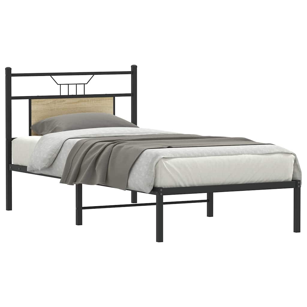 Sengeramme uten madrass sonoma eik 80x200 cm konstruert tre