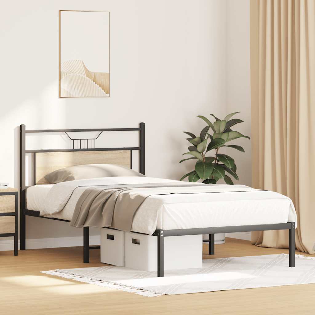 Sengeramme uten madrass sonoma eik 107x203 cm konstruert tre