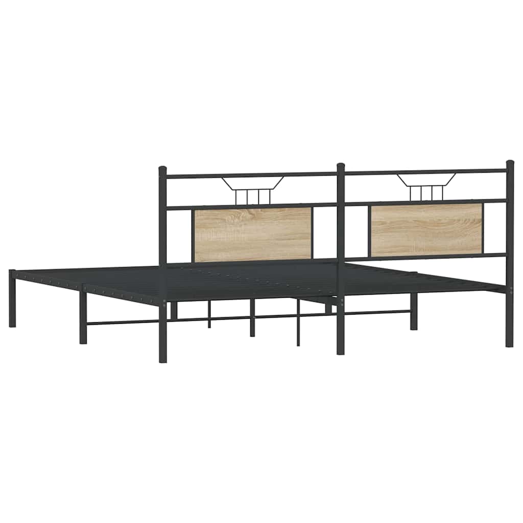 Sengeramme uten madrass sonoma eik 160x200 cm konstruert tre