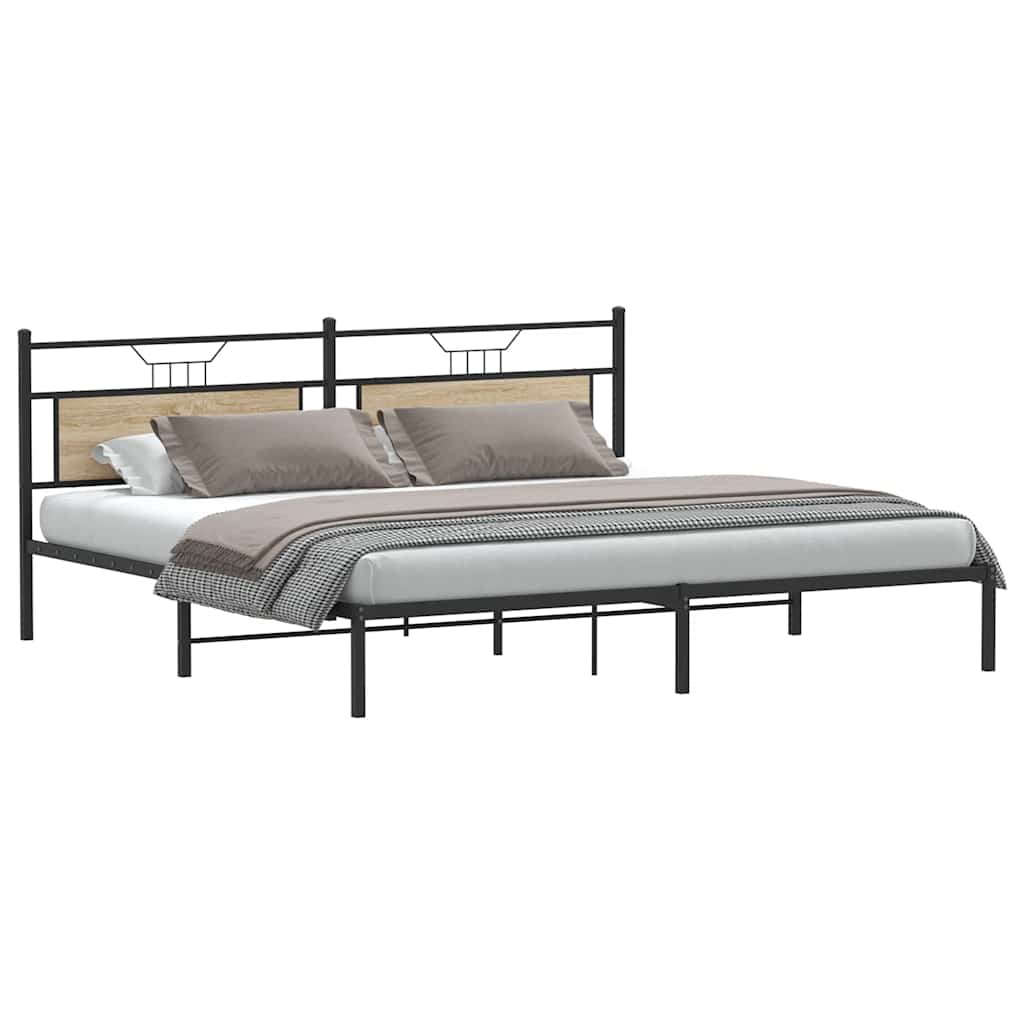 Sengeramme uten madrass sonoma eik 193x201 cm konstruert tre