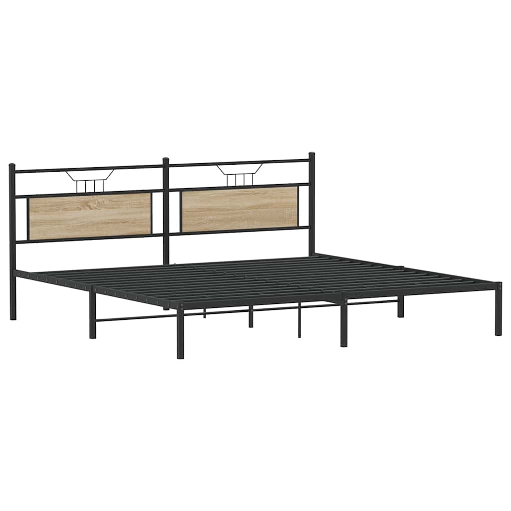 Sengeramme uten madrass sonoma eik 193x201 cm konstruert tre