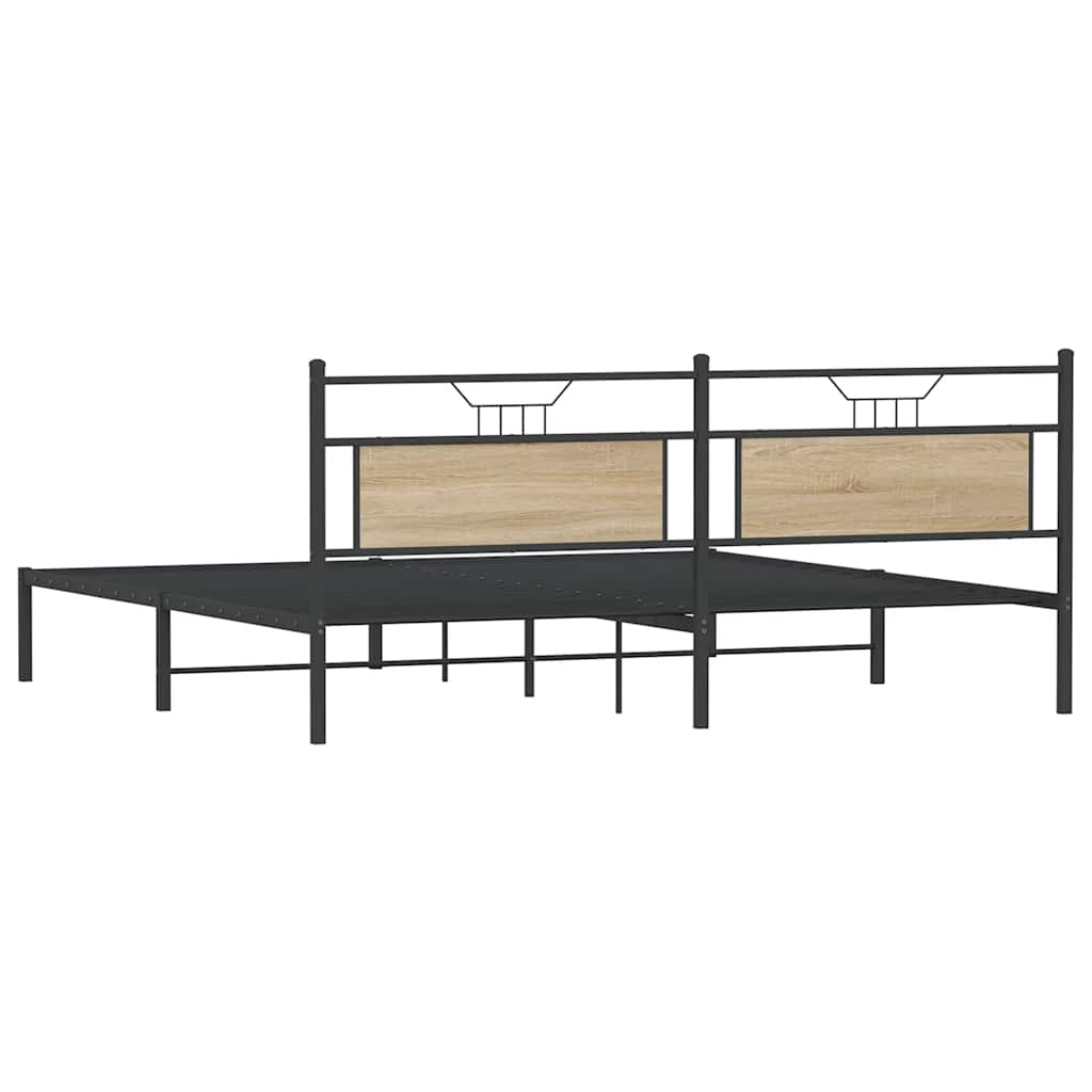 Sengeramme uten madrass sonoma eik 193x201 cm konstruert tre