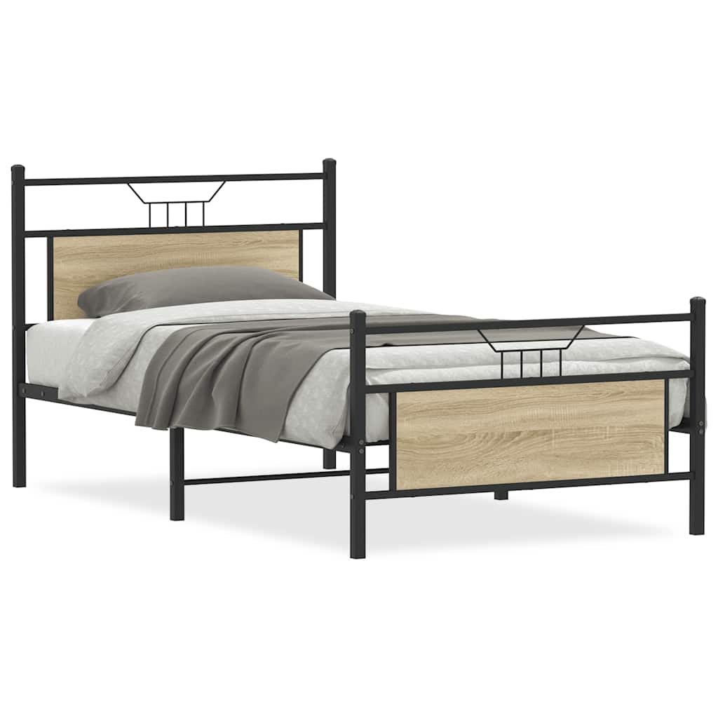 Sengeramme uten madrass sonoma eik 107x203 cm konstruert tre