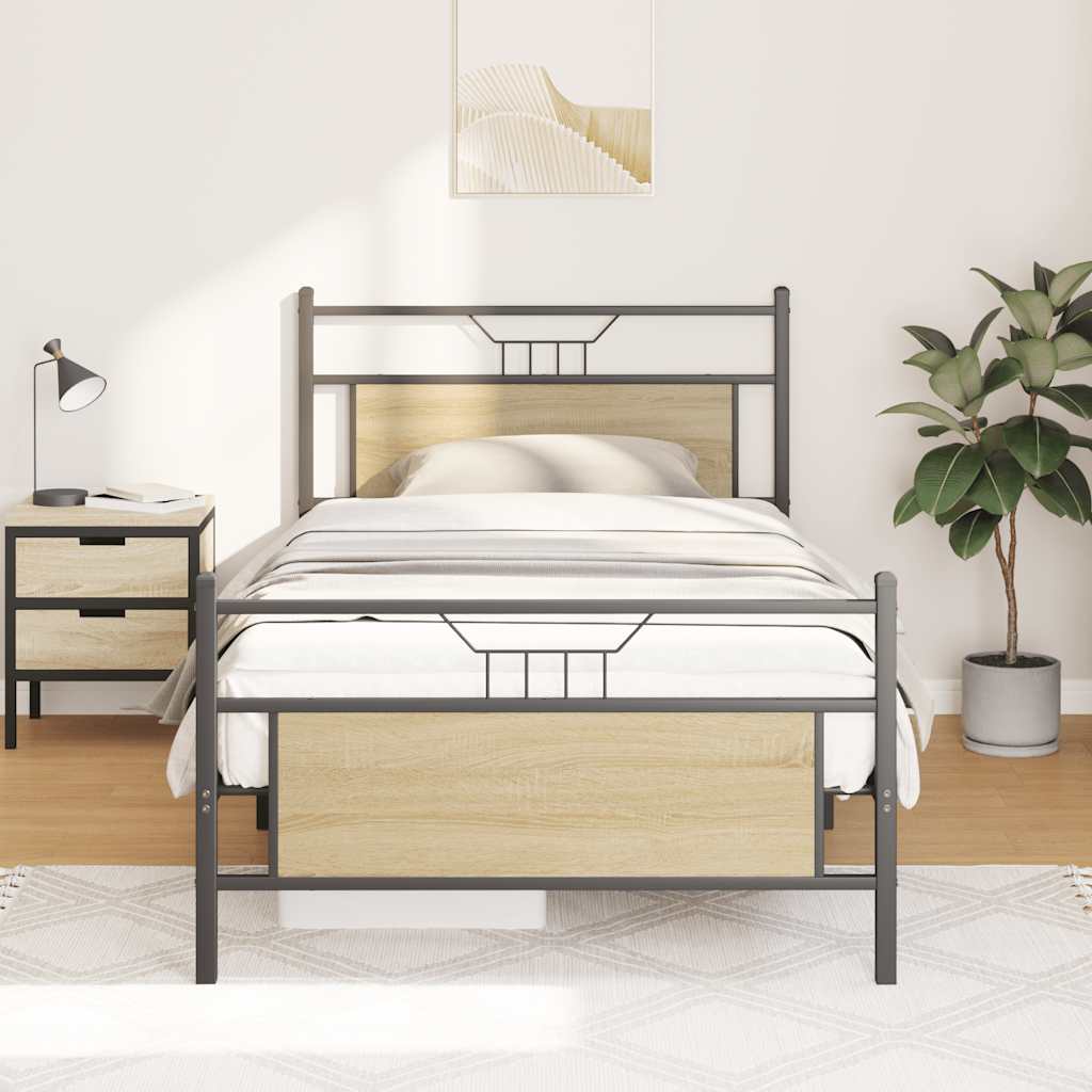 Sengeramme uten madrass sonoma eik 107x203 cm konstruert tre