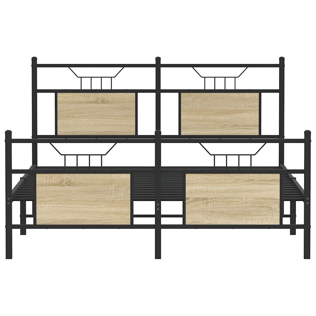 Sengeramme uten madrass sonoma eik 140x200 cm konstruert tre