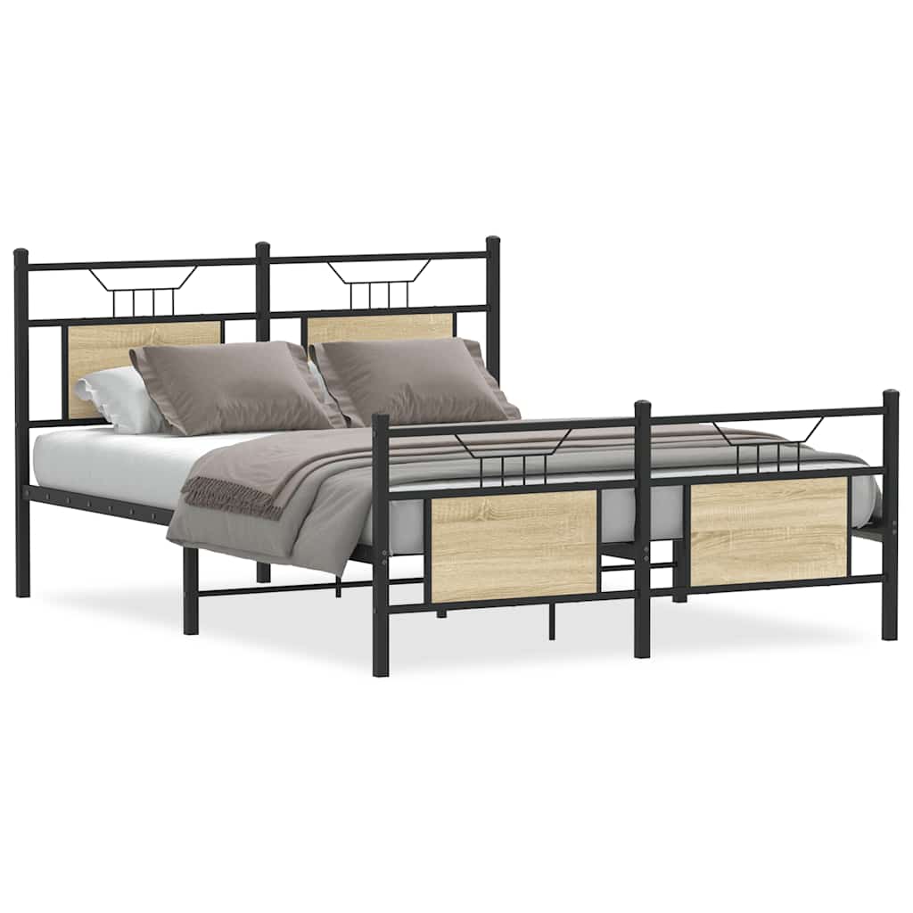 Sengeramme uten madrass sonoma eik 150x200 cm konstruert tre