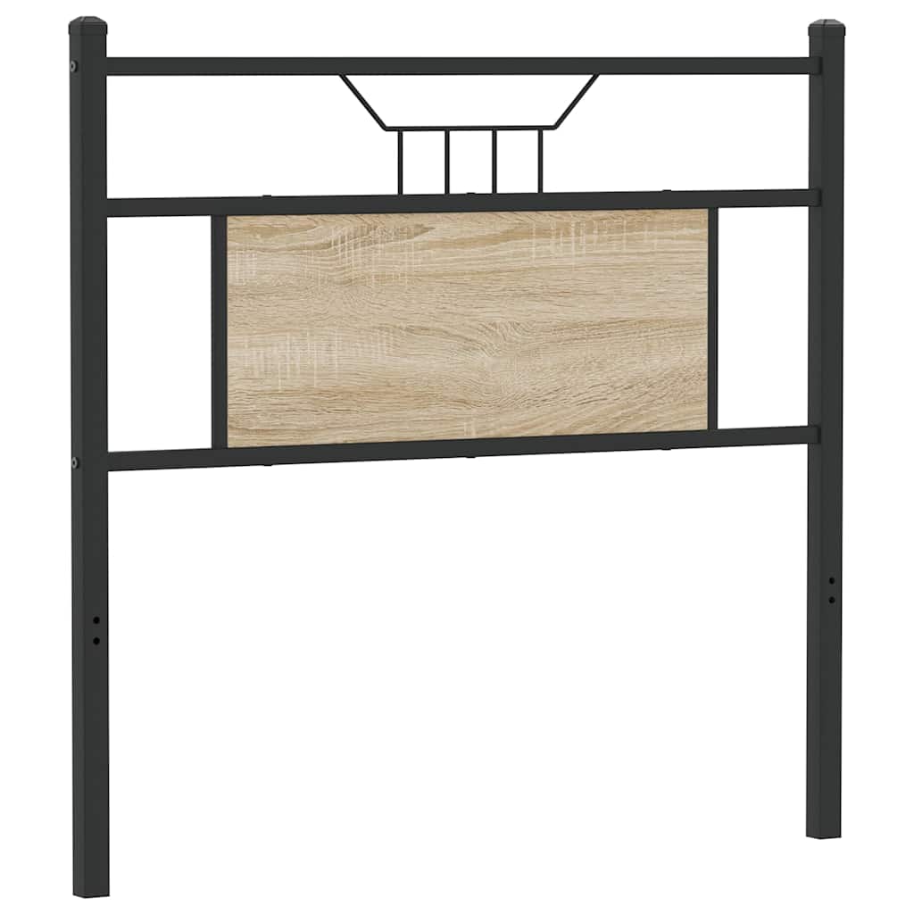 Utskiftbar sengegavl sonoma eik 90 cm konstruert tre og stål vidaXL