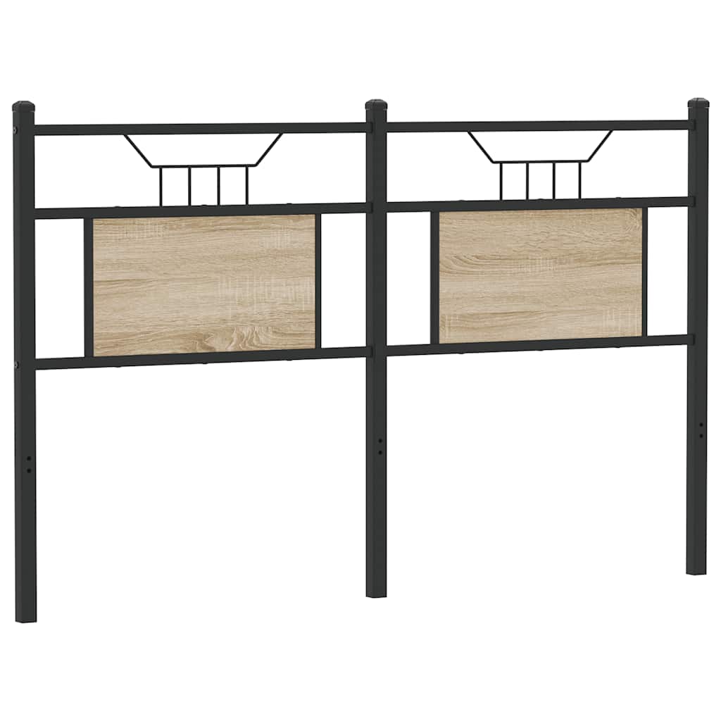 Utskiftbar sengegavl sonoma eik 150 cm konstruert tre og stål vidaXL