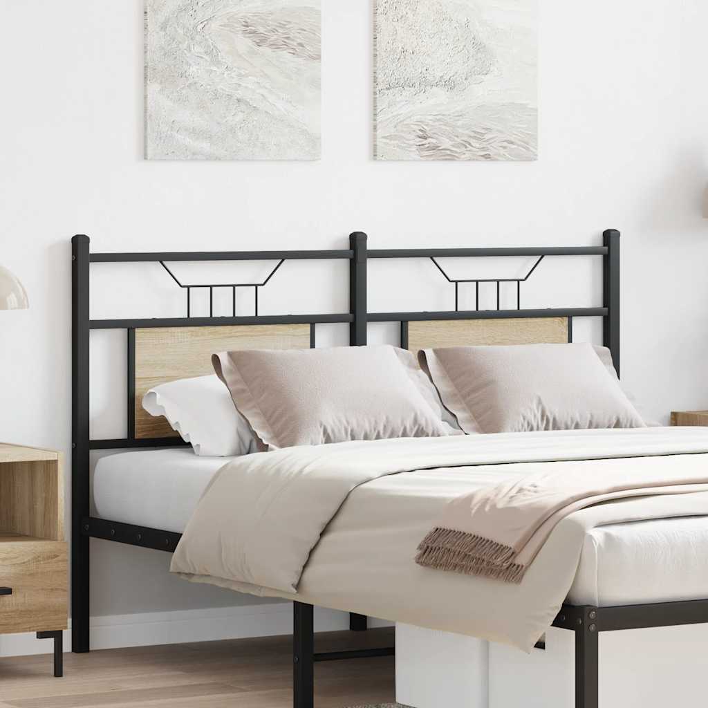 Utskiftbar sengegavl sonoma eik 150 cm konstruert tre og stål vidaXL