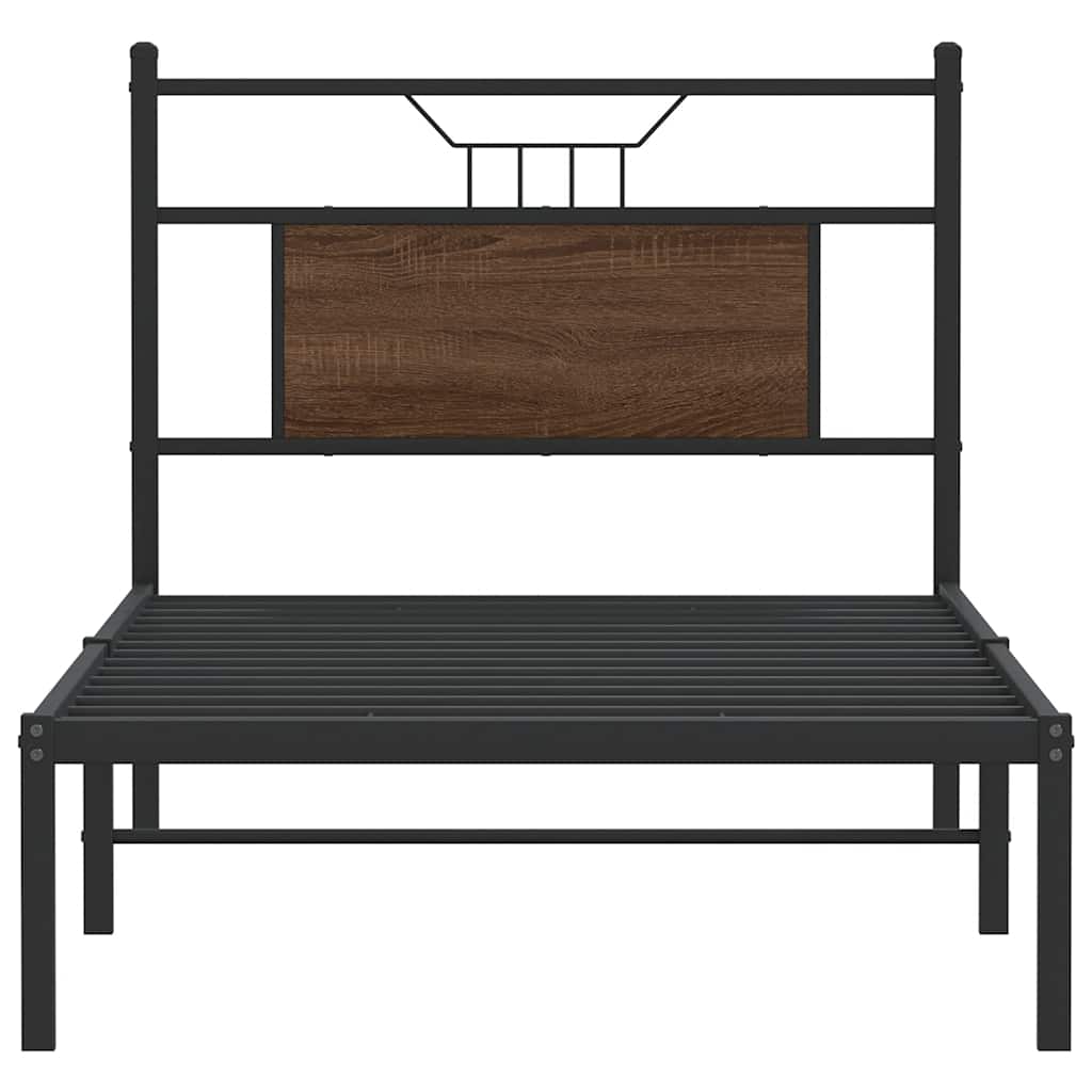 Sengeramme uten madrass brun eik 75x190 cm konstruert tre