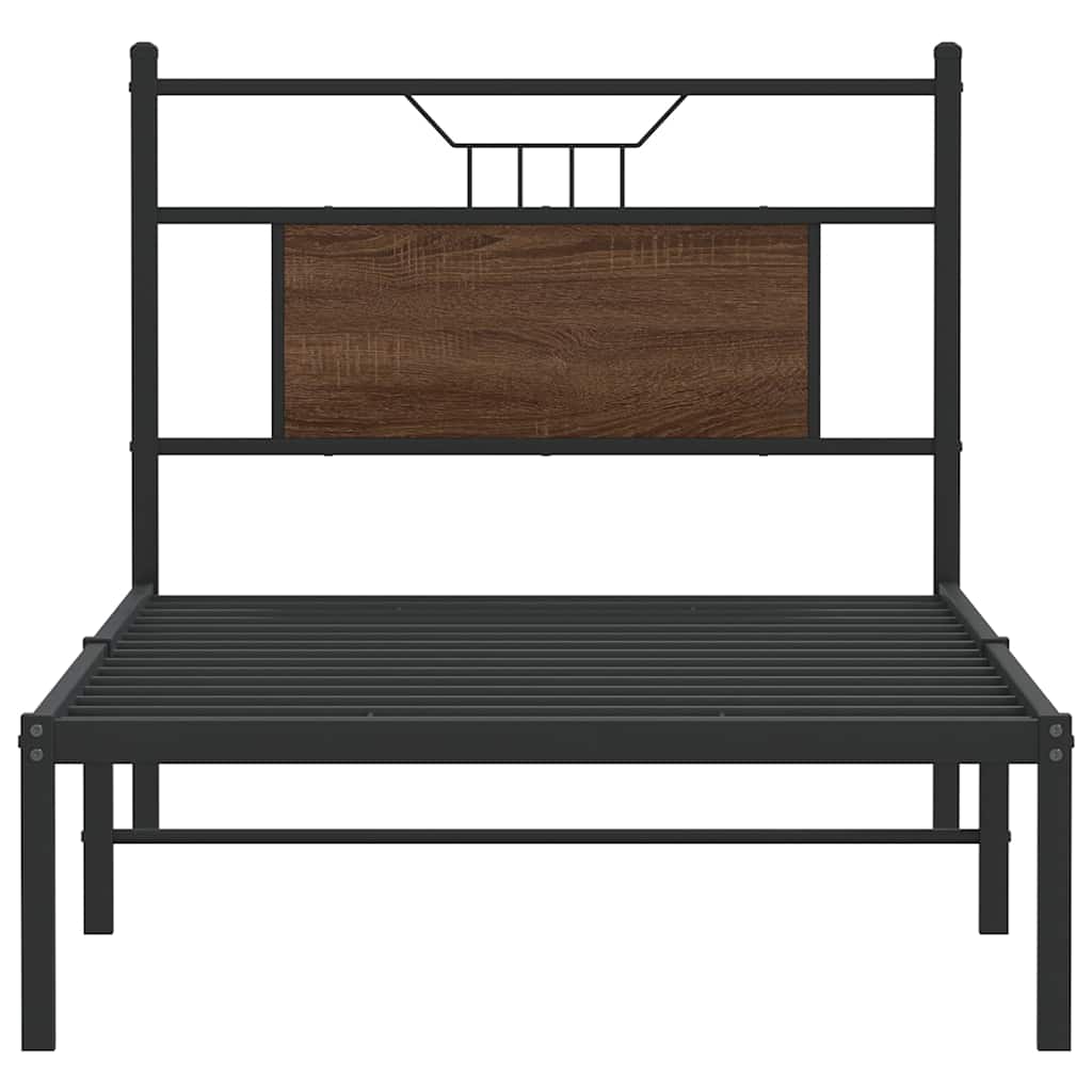 Sengeramme uten madrass brun eik 80x200 cm konstruert tre