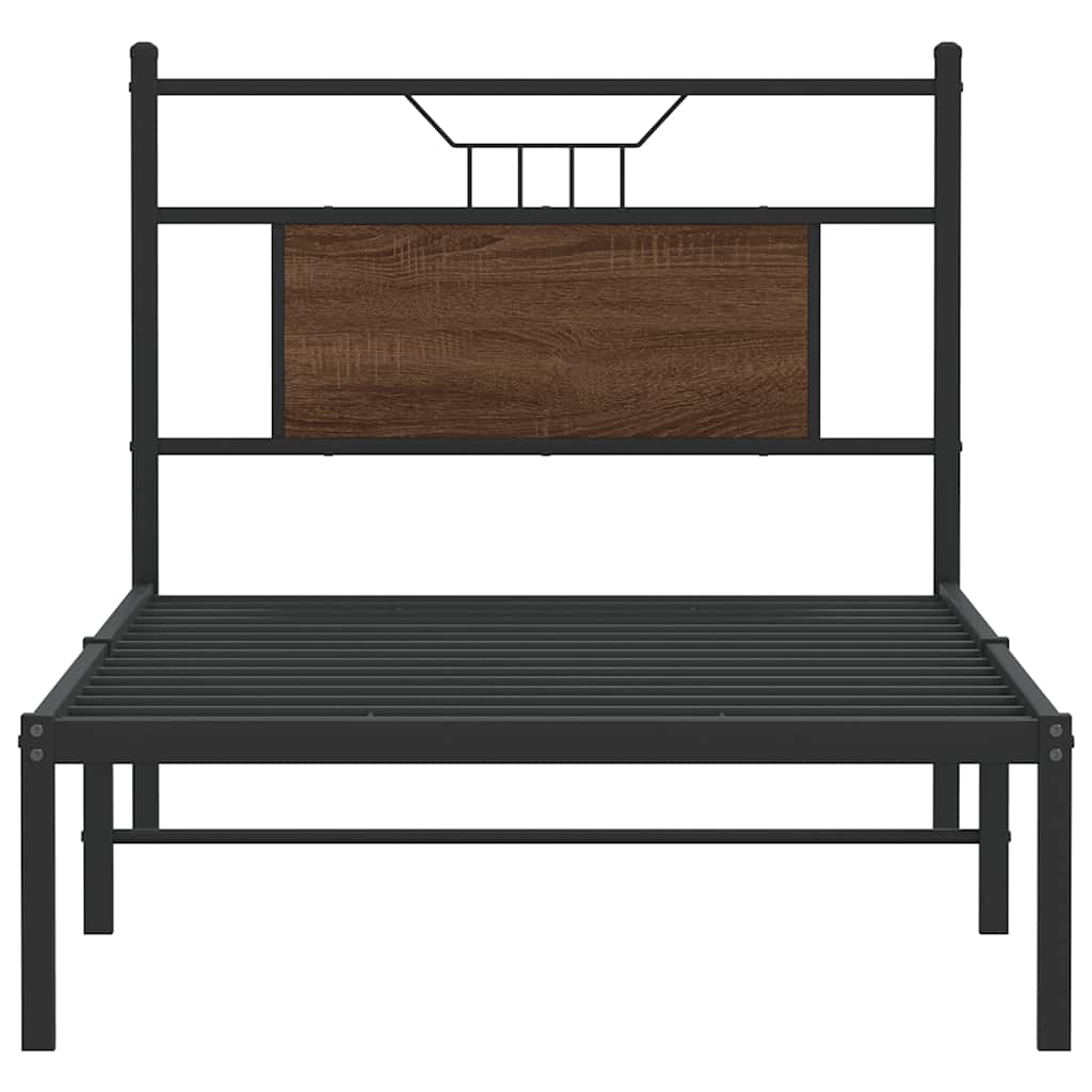 Sengeramme uten madrass brun eik 90x190 cm konstruert tre