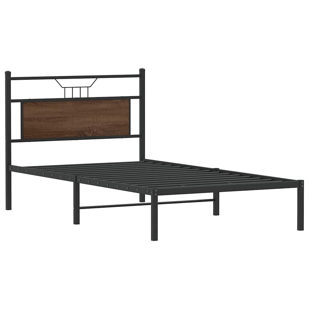 Sengeramme uten madrass brun eik 100x190 cm konstruert tre