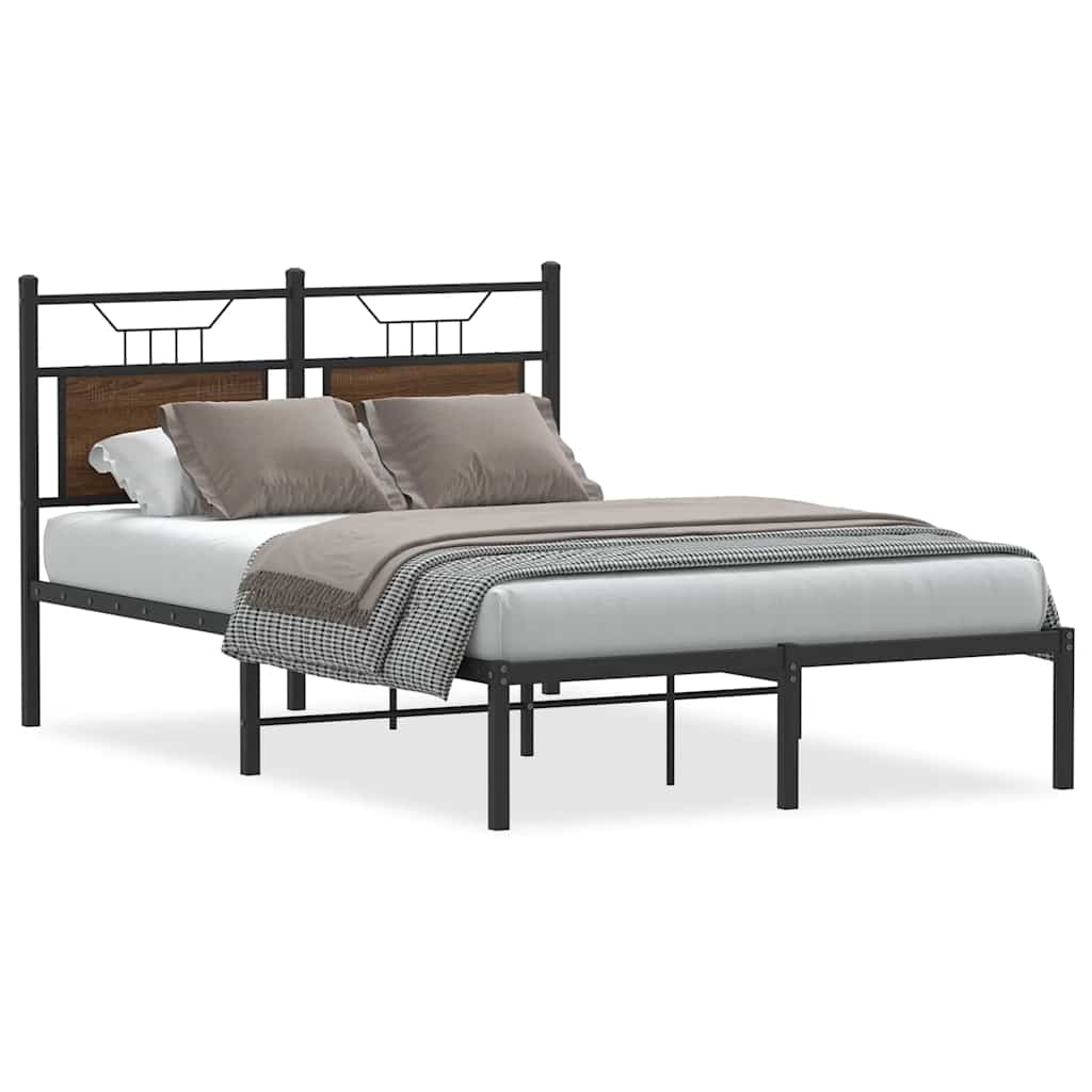 Sengeramme uten madrass brun eik 120x190 cm konstruert tre