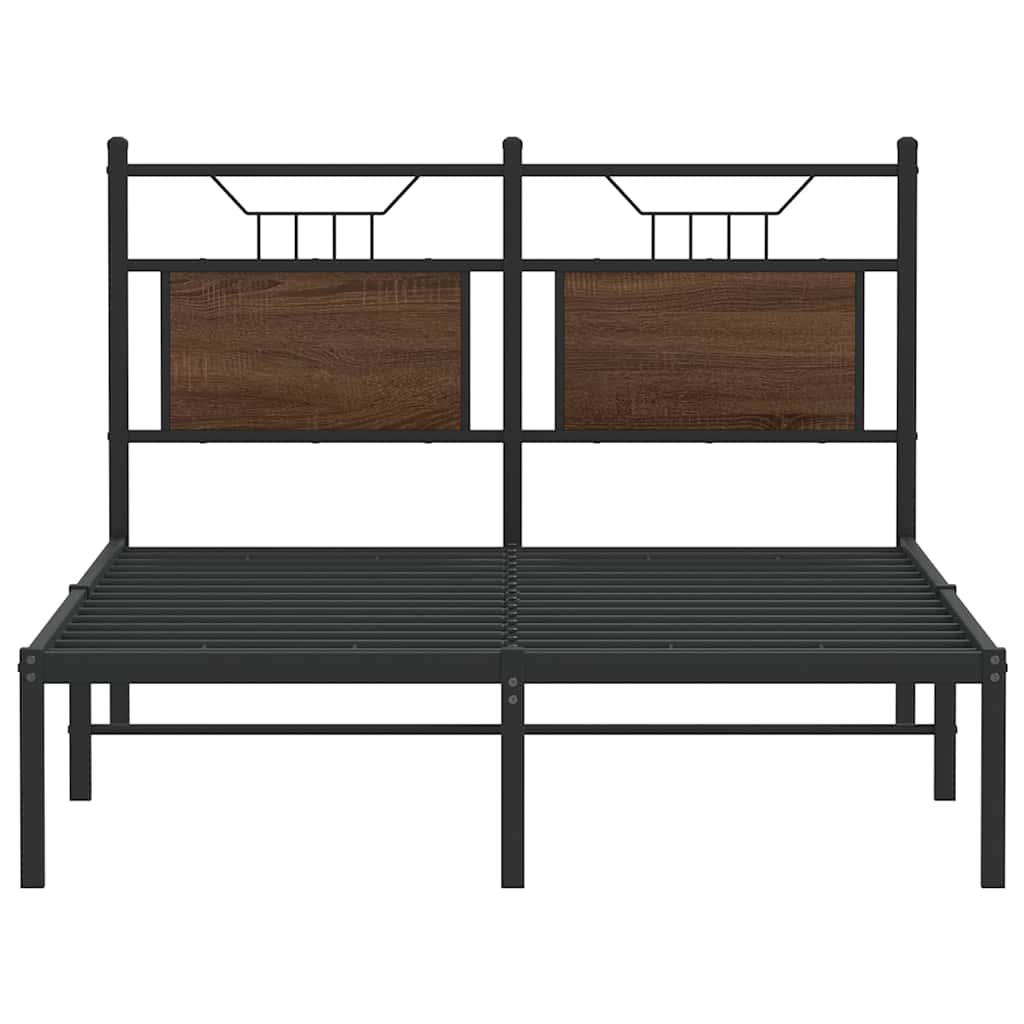 Sengeramme uten madrass brun eik 120x190 cm konstruert tre