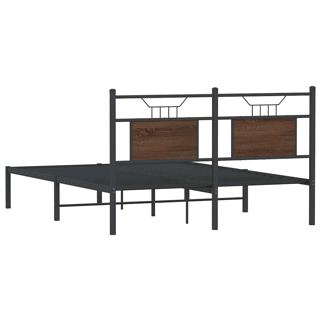 Sengeramme uten madrass brun eik 137x190 cm konstruert tre
