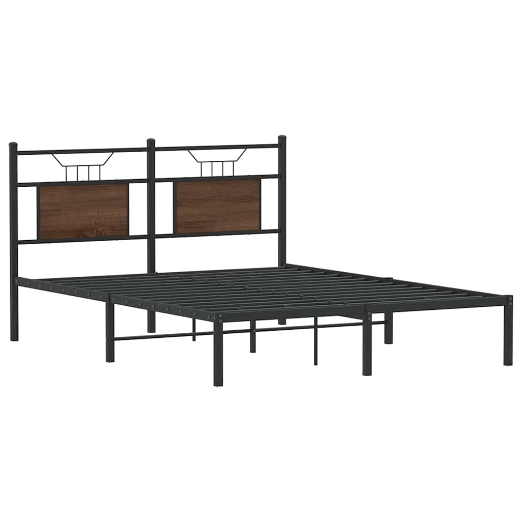 Sengeramme uten madrass brun eik 140x200 cm konstruert tre