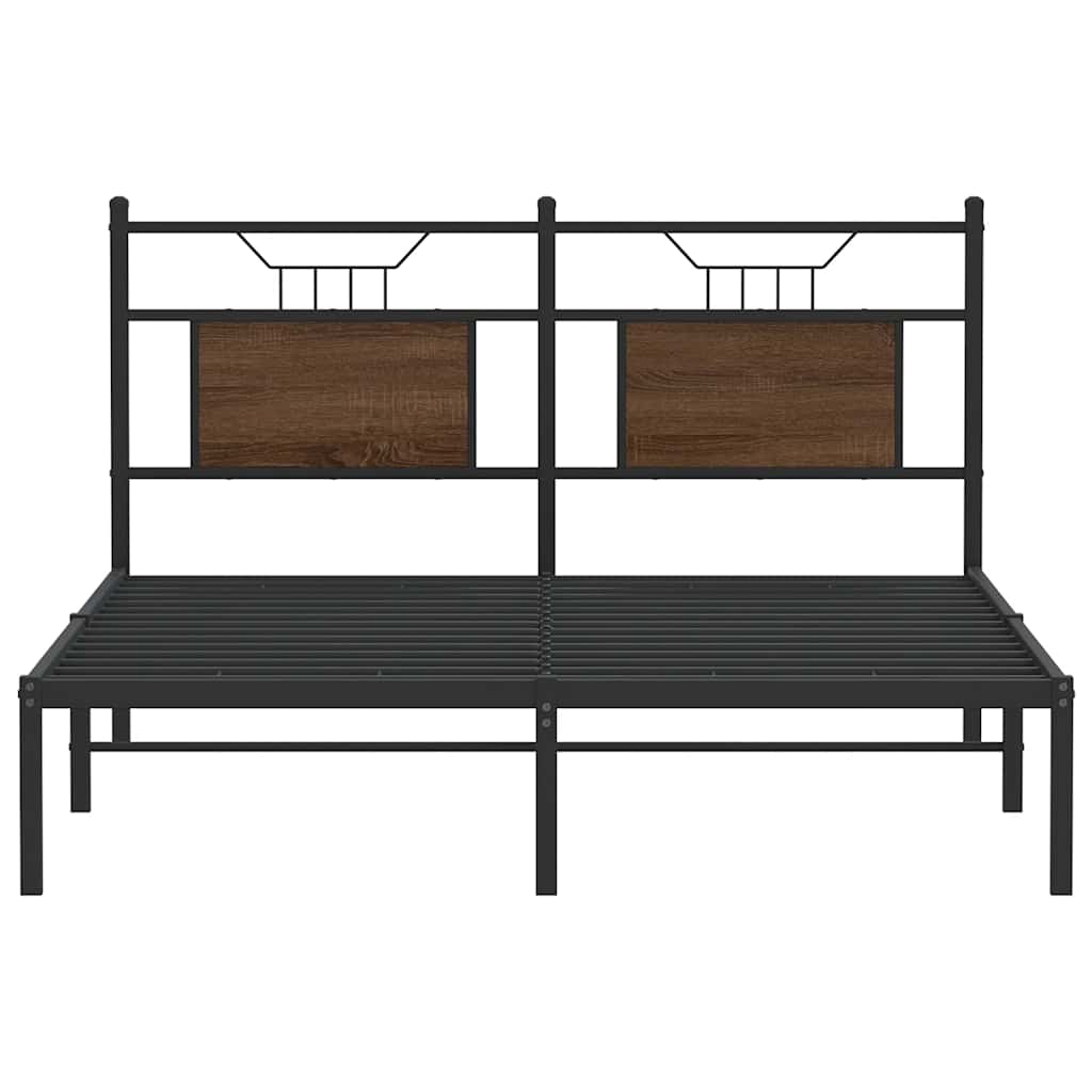 Sengeramme uten madrass brun eik 140x200 cm konstruert tre