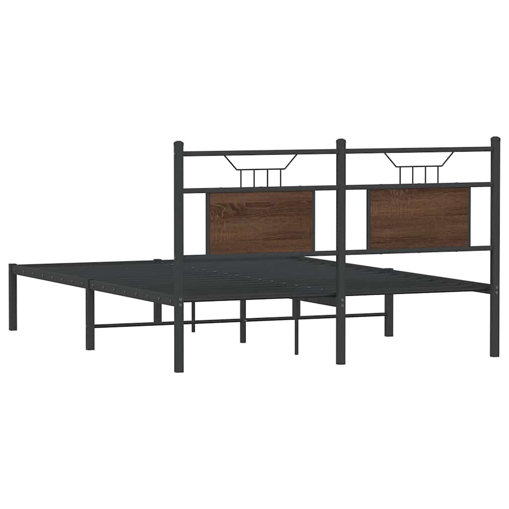 Sengeramme uten madrass brun eik 140x200 cm konstruert tre