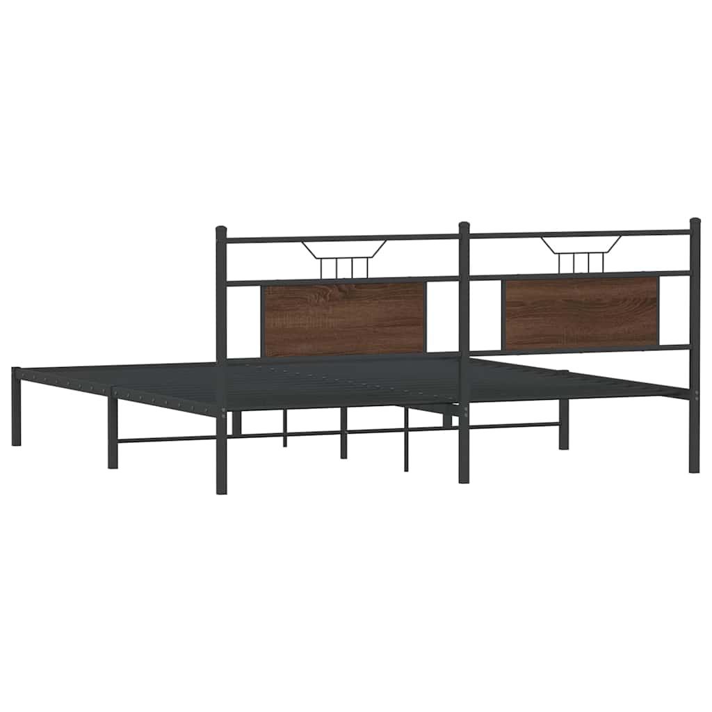 Sengeramme uten madrass brun eik 160x200 cm konstruert tre