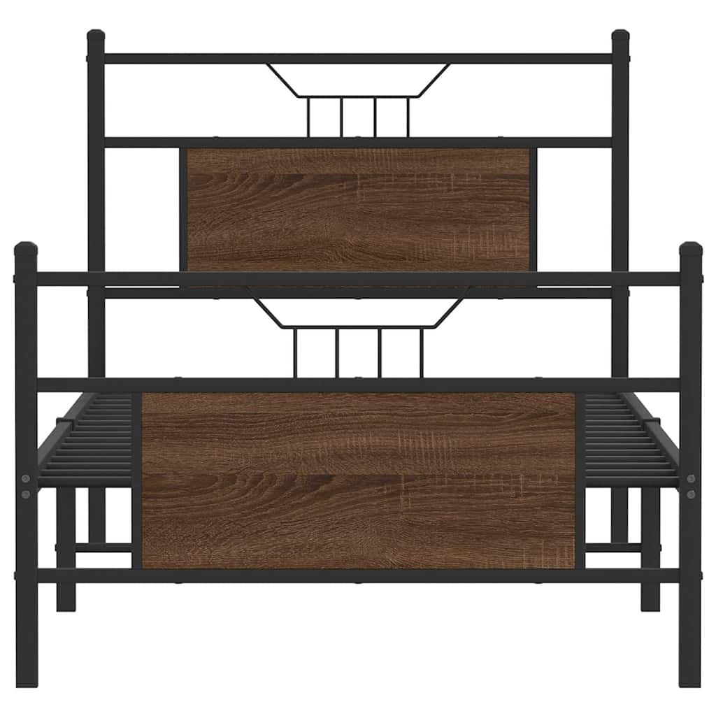Sengeramme uten madrass brun eik 75x190 cm konstruert tre