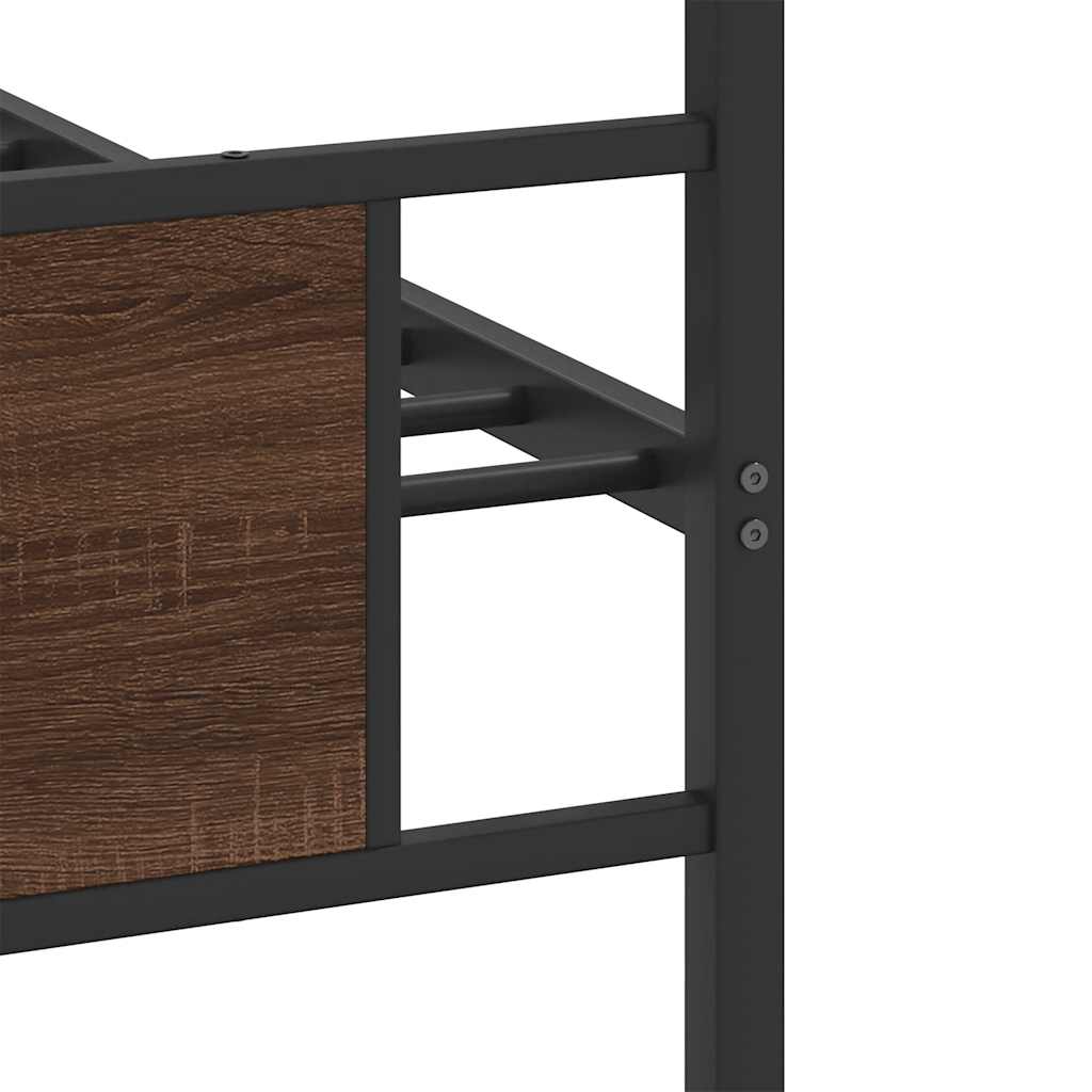 Sengeramme uten madrass brun eik 90x200 cm konstruert tre