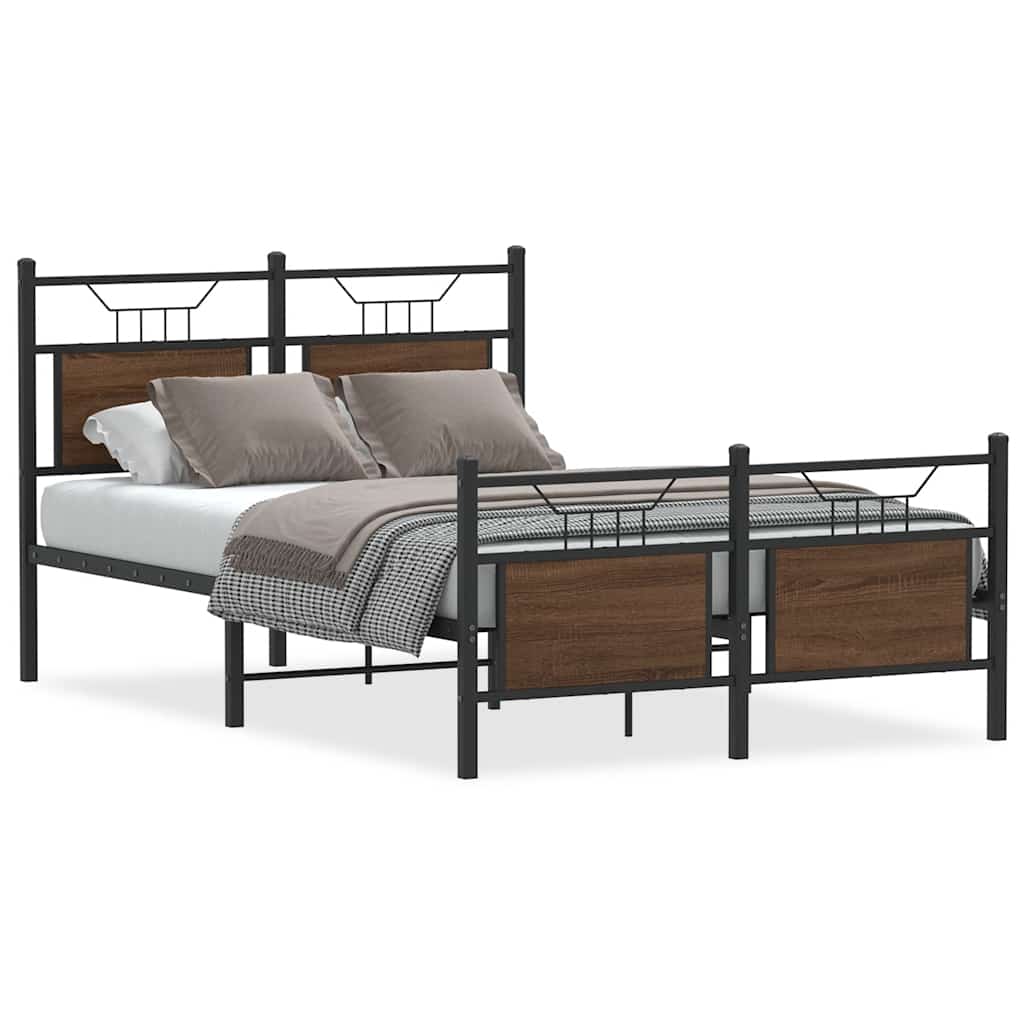 Sengeramme uten madrass brun eik 120x190 cm konstruert tre