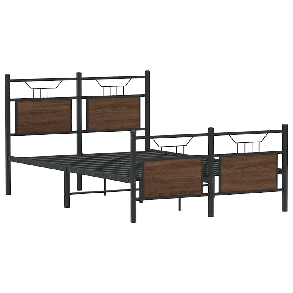 Sengeramme uten madrass brun eik 120x190 cm konstruert tre