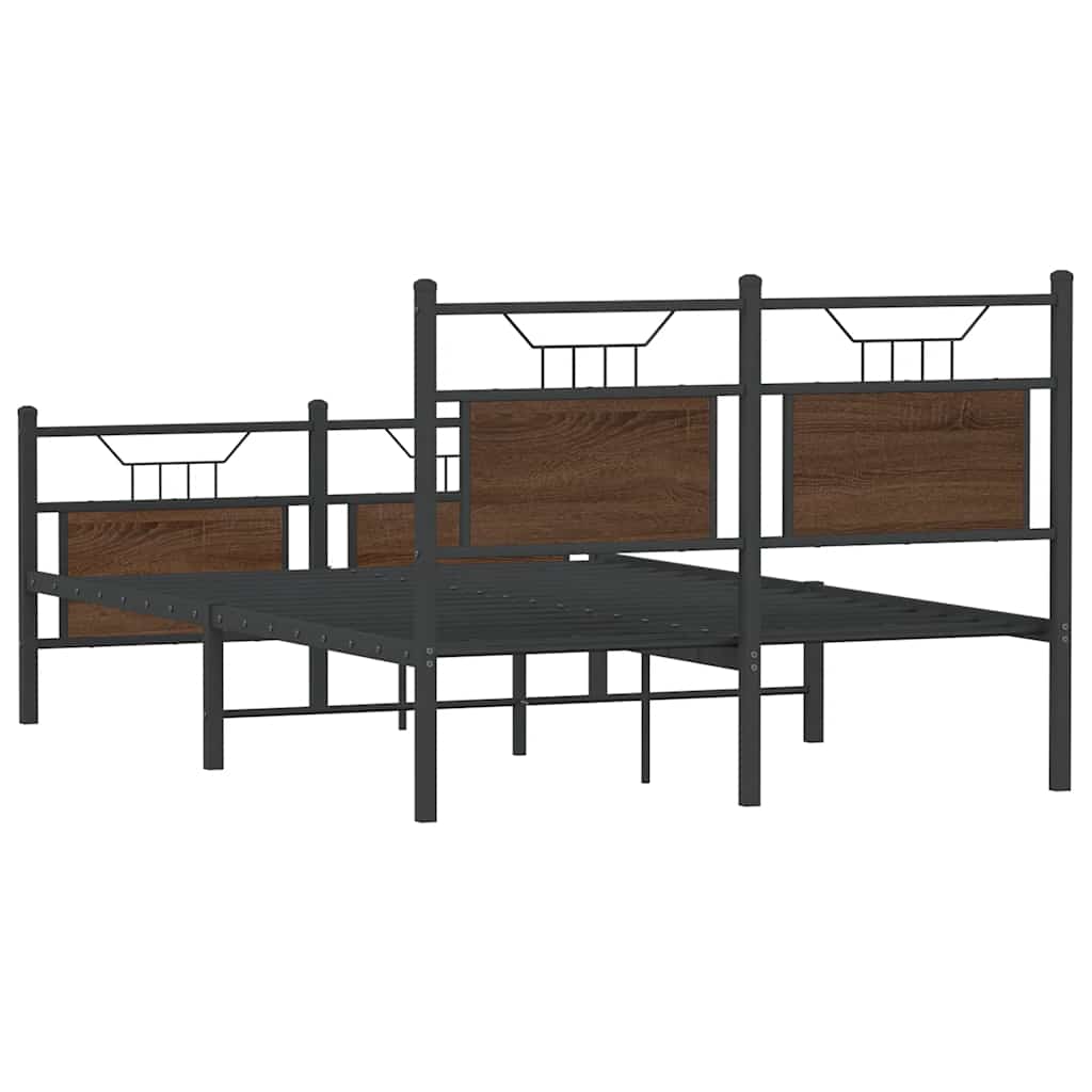 Sengeramme uten madrass brun eik 120x200 cm konstruert tre