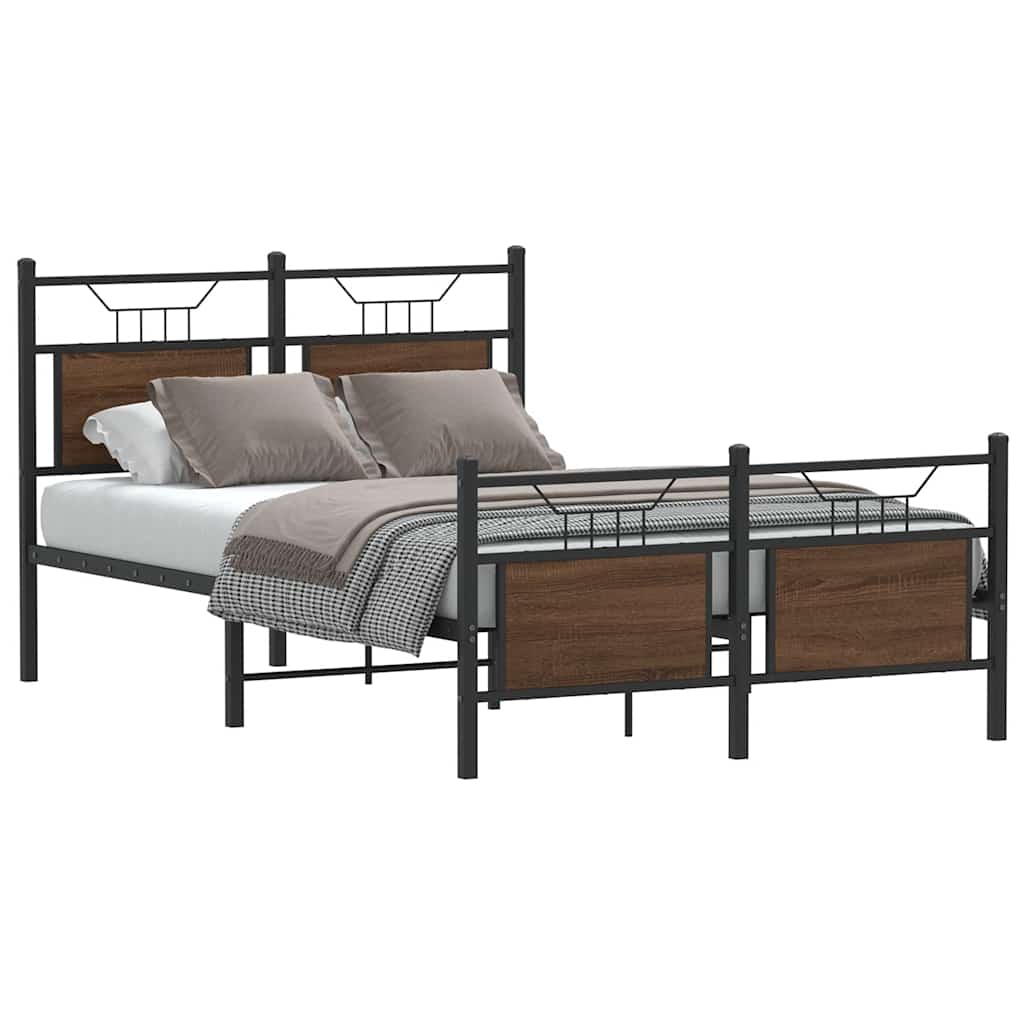 Sengeramme uten madrass brun eik 120x200 cm konstruert tre